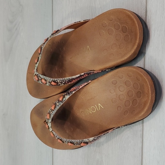 Vionic Women Floriana Leather Toestpost Thong Comfort Sandals Flats shoes sz 7 - Picture 7 of 11